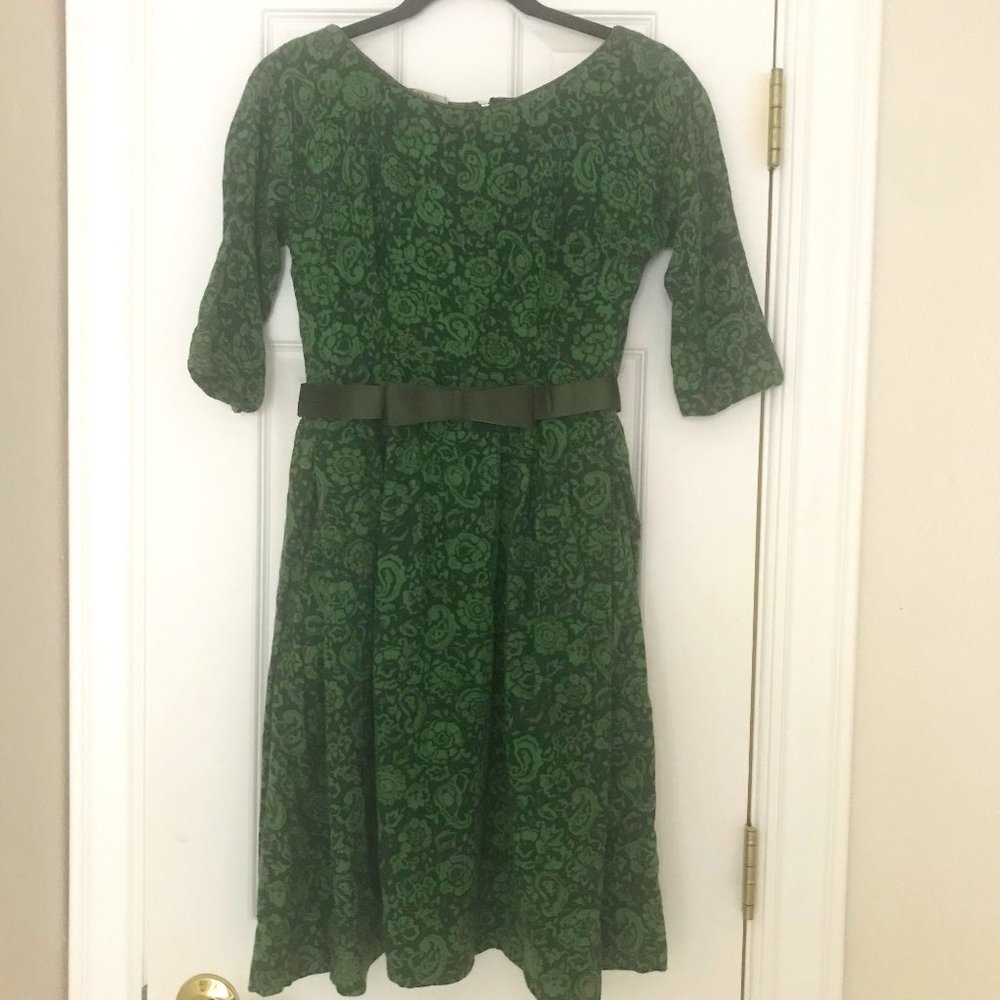 Vintage 1950's R and K Originals Green soft cotton dress